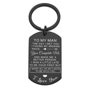 AYA TO MY MAN Stainless Steel Key Chain For Him Husband Gifts From Wife Birthday Gifts For Boyfriend Groom Fiance Engagement