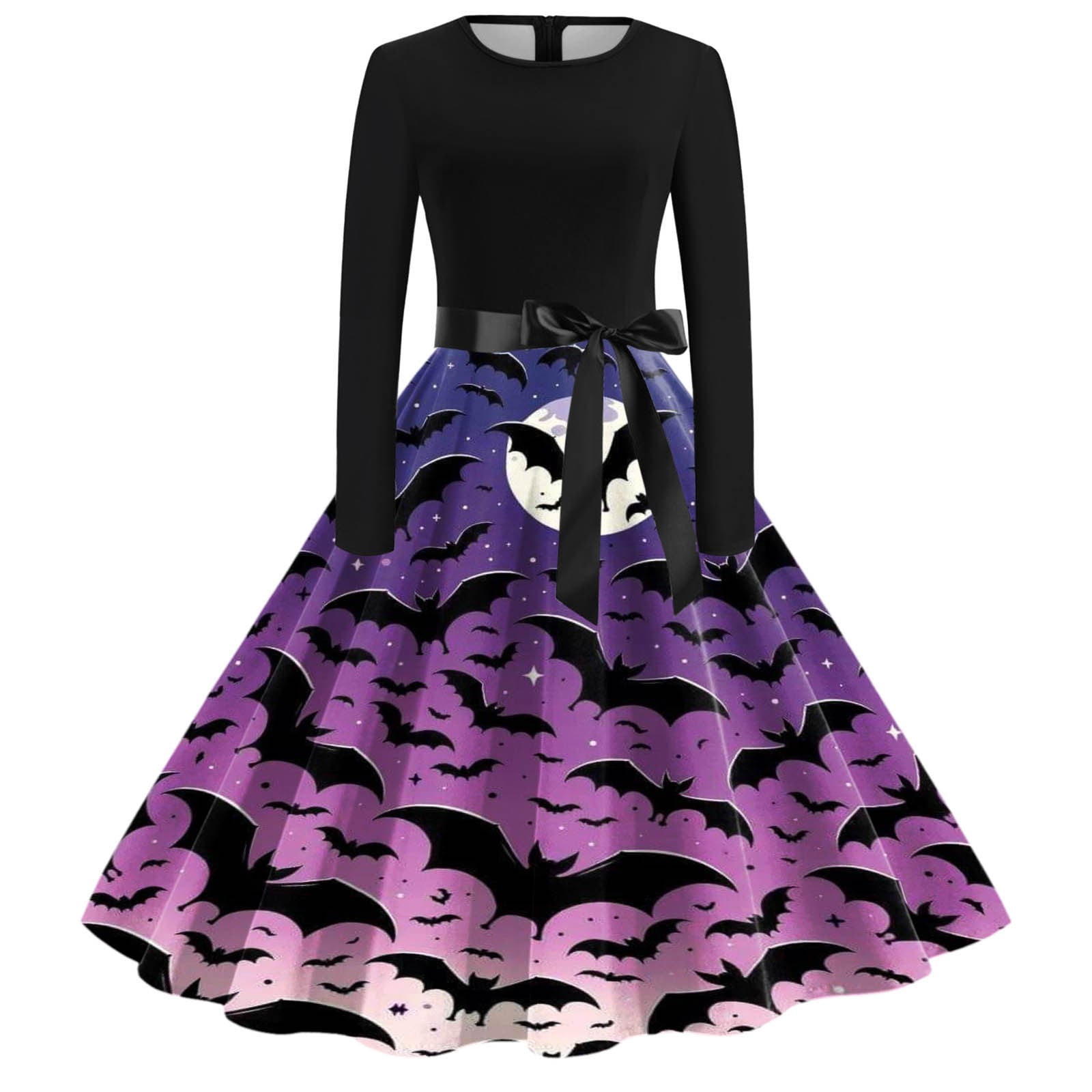 Retro Bat-Shaped Loose Sleeveless Solid Color Dress main image 0