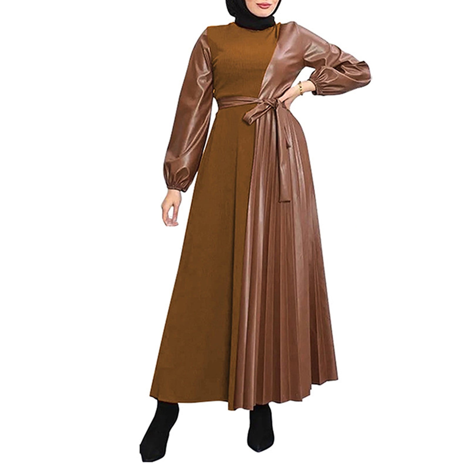 AYA Women's Long Sleeve Dress Vintage Pullover Abaya Jamaica Ubuy