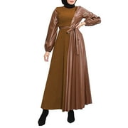 AYA Women's Long Sleeve Dress Vintage Pullover Abaya Prayer Clothes