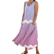 AYA Women's Summer Maxi Dress Casual Boho Sleeveless Spaghetti Strap Long Beach Sun Dresses