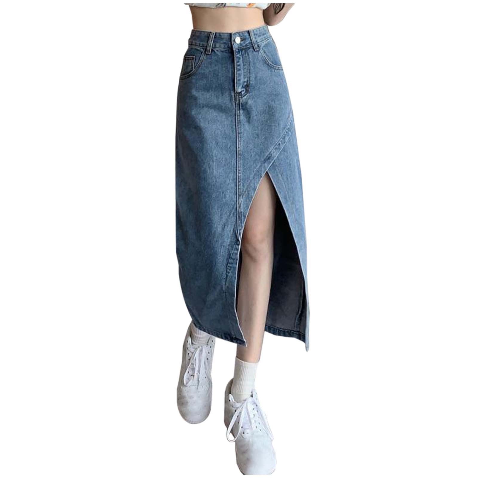 Plus size jean skirts 9.5 hot sale