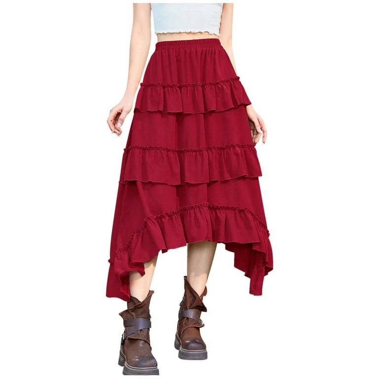 AYA Womens Skirts Court Style Retro White Roman Maxi Skirt For Women Trendy Summer Walmart