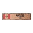 thumbnail image 1 of AYACUCHO PERU Vintage Plastic Street Sign Peruvian flag city country road wall gift | Indoor/Outdoor | 30" Wide, 1 of 4