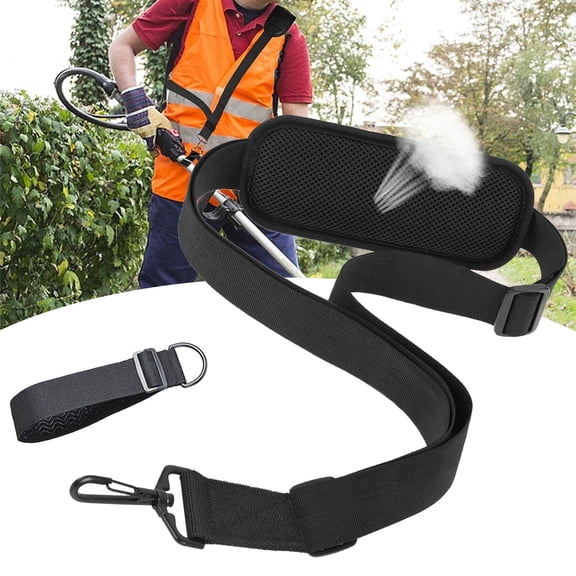 AYAMAYA 1Pack Universal Trimmer Shoulder Strap, Adjustable Brush Cutter Harness Blower Straps Easy Release Compatible with EGO String Trimmers Shrub Trimmer Leaf Blower, Black