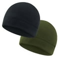 thumbnail image 1 of AYAMAYA 2 Pack Warm Beanie Skull Cap for Men/Women Fleece Military Tactical Slouchy Watch Army Winter Hat (Black+Army Green), 1 of 10