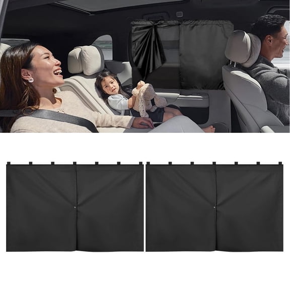 AYAMAYA 2PCS Car Window Shades, Universal Magnetic Double Layer Auto Side Window Sun Shade for Baby, Full-Blackout & Mesh Design Privacy Protection for Most Cars