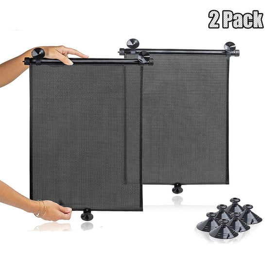 AYAMAYA 2Pcs Car Window Shade for Car Windows or Home Windows, Retractable Car Sun Shade for Blocking Sun Glare and Heat, Suitable for Car, Room, House and Office Window