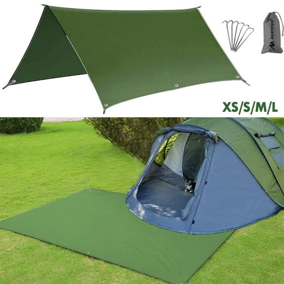 AYAMAYA 8'x7.2' Waterproof Camping Tarp Tent Footprint Mat Sun Canopy Ground Sheet Rain Fly for Picnic Backpacking Hiking Beach
