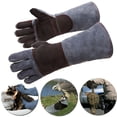 thumbnail image 1 of AYAMAYA Animal Handling Gloves -Snake Bite Proof Gloves Kevlar Reinforced Leather Palm & Fingers Anti Reptile Cat Scratch Snake, 16inch, 1 of 6