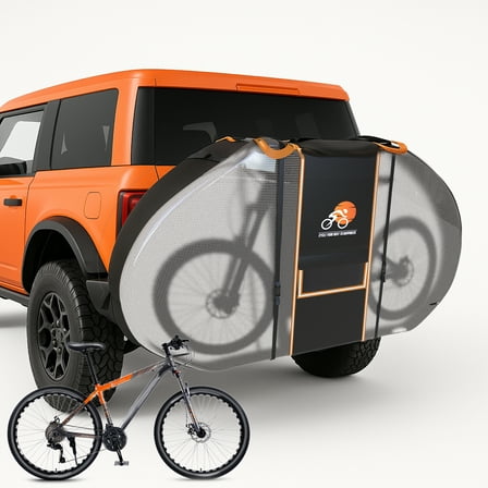 AYAMAYA Bike Cover for Transport on Rack, 600D Oxford Waterproof Bike Rack Outdoor Storage Covers for 1 Bike on Rear Bike Rack for Mountain Road Electric City Bike