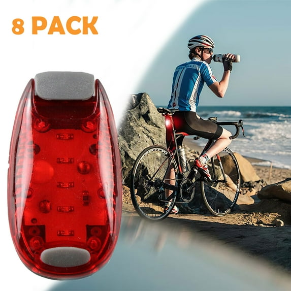 AYAMAYA Bike Tail Light, 3 Modes Waterproof Bicycle LED Lights with Clip & Arm Band for Night Running Riding & Dog Walking(8 PACK)