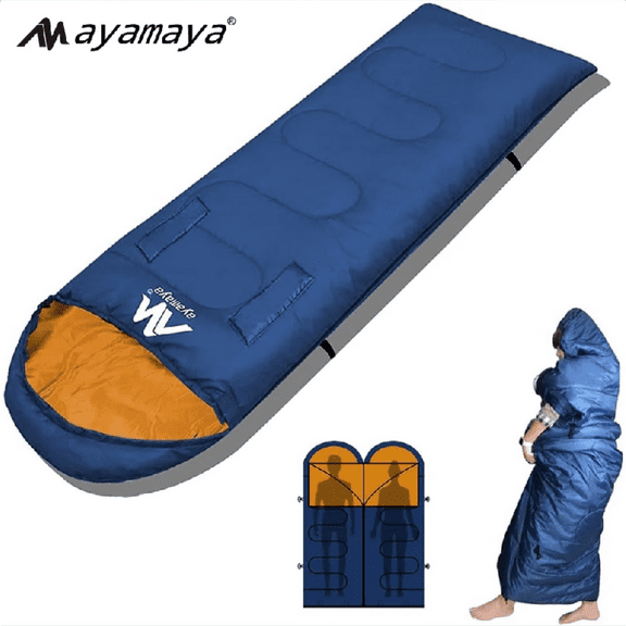 AYAMAYA Camping Sleeping Bags for Adults, Lightweight Backpacking Sleeping Bag,Compact Wearable Sleeping Bag with Arm Holes,Warm 3-Season Camping Gear for Cold Weather(Left)