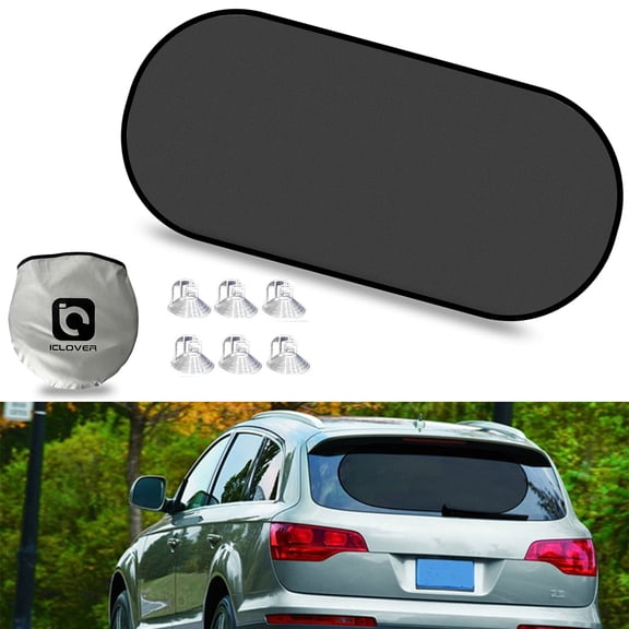 AYAMAYA Car Rear Window Sunshade, Sun Protection from UV and Heat Sun Shade for Car Back Window, Universal Mesh Cover with Suction Cups for Family