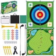 AYAMAYA Golf Chipping Game with Double-Sided Mat, Portable Golf Chip and Practice Set for Backyard Indoor Outdoor Family Battle Game