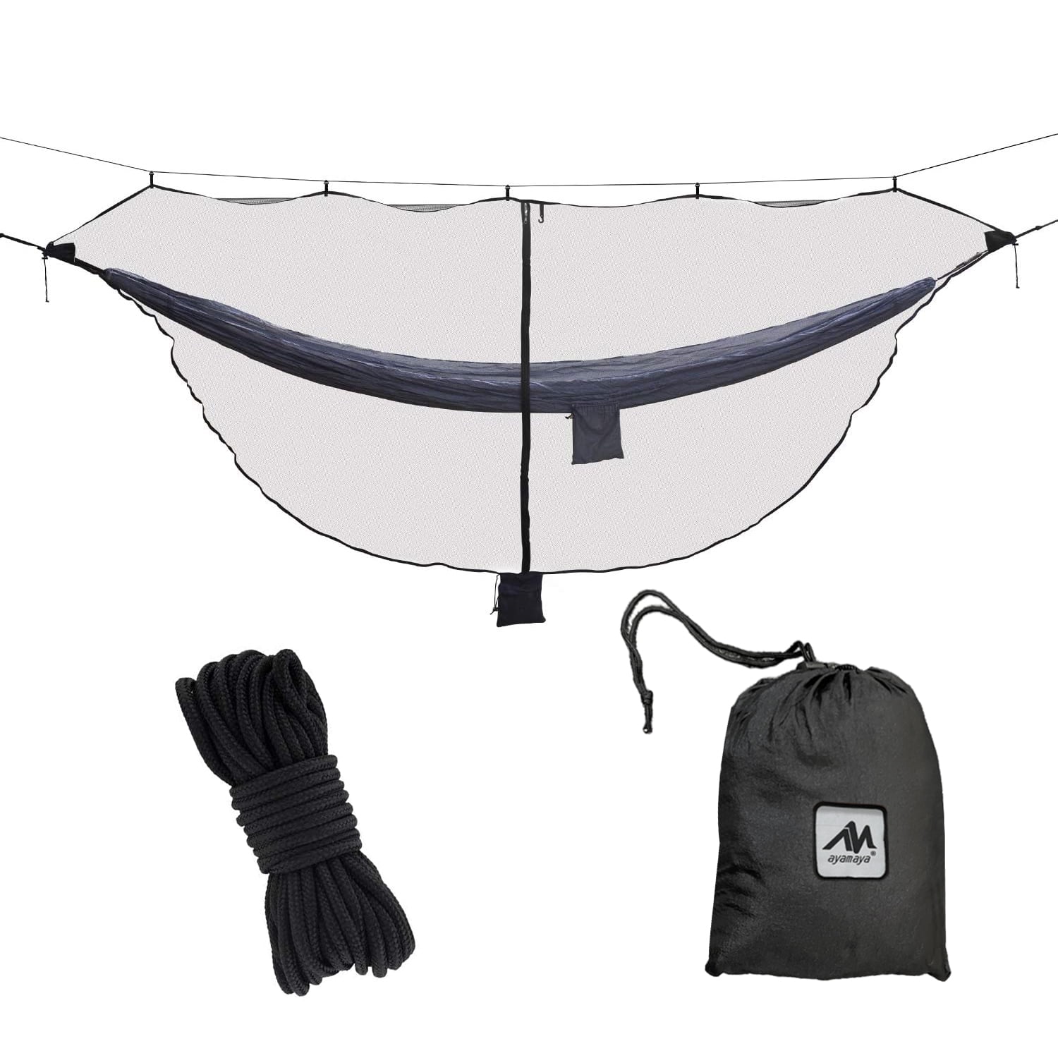 AYAMAYA Hammock Bug Net,11.2X4.6ft Mesh Hammock Netting, Dual Sides