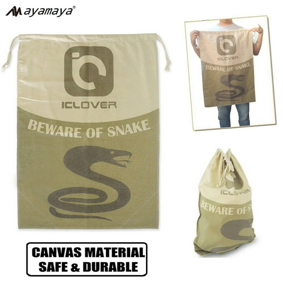 AYAMAYA Snake Bag with Drawstring, Durable Heavy Duty Canvas Reptile Bags,20"*28" Large Hunting Pouch with Sewn Bottom Corners for Transporting Catching Snakes