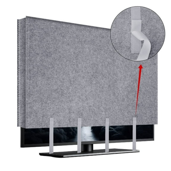 AYAMAYA TV Moving Cover for 65in Flat Screen TV, Heavy Duty Felt Screen Protector Anti-Scratch with Bottom Strap During House Moving Storing or Home Renovation, Gray