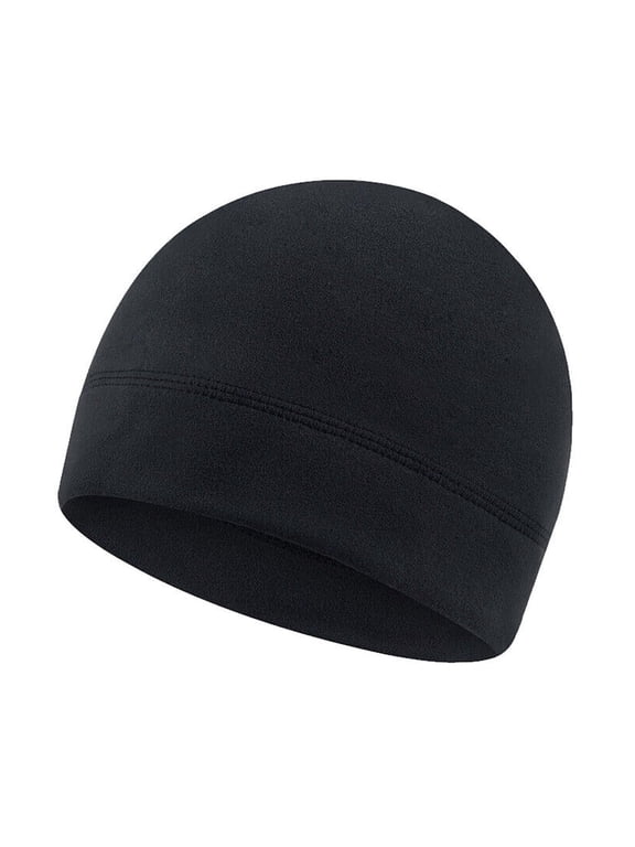 Warm Beanie Skull Cap for Men/Women Fleece Military Tactical Slouchy Watch Army Winter Hat (Black)