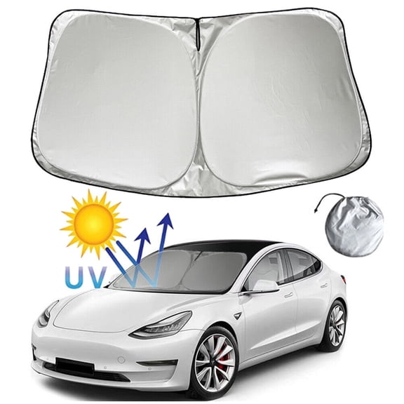 AYAMAYA Windshield Sunshade for 2016-2024 Tesla Model 3/Y, Blocks UV Rays Sun Visor Protector Tesla Accessories