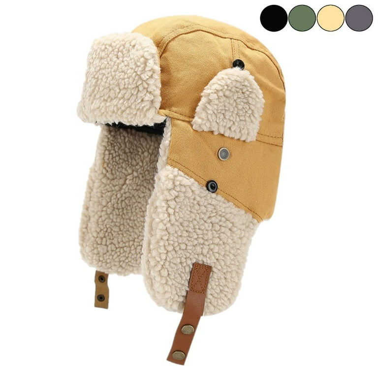 AYAMAYA Winter Hats for Men Women, Windproof Trapper Ushanka Hat