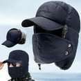 thumbnail image 1 of AYAMAYA Winter Trapper Hat Ushanka for Men Women, Warm Russian Hats with Ear Flap Windproof Mask Thermal Faux Fur for Hunting Skiing, Blue, 1 of 9