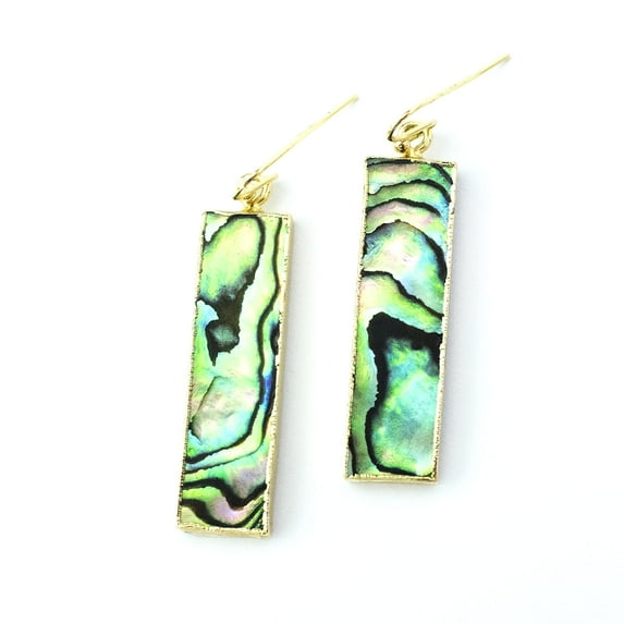 AYANA Abalone Earrings for Women - Natural Abalone Shell Gemstone Jewelry - Best Abalone Crystal Gifts for Women - With a Premium Carrying Pouch for Safe-keeping