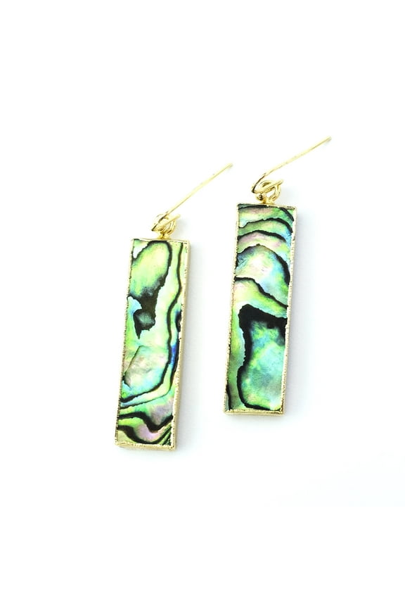 AYANA Abalone Earrings for Women - Natural Abalone Shell Gemstone Jewelry - Best Abalone Crystal Gifts for Women - With a Premium Carrying Pouch for Safe-keeping