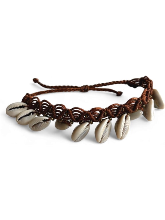 AYANA Cowrie Shell Handmade Macrame Anklet for Women | Adjustable Bohemian Beach Jewelry | Eco-Friendly, Handcrafted Macram with Ethically Sourced Cowry Shells | Women's Ethnic Anklet