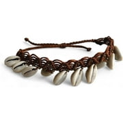 AYANA Cowrie Shell Handmade Macrame Anklet for Women | Adjustable Bohemian Beach Jewelry | Eco-Friendly, Handcrafted Macram  with Ethically Sourced Cowry Shells | Womens Ethnic Anklet