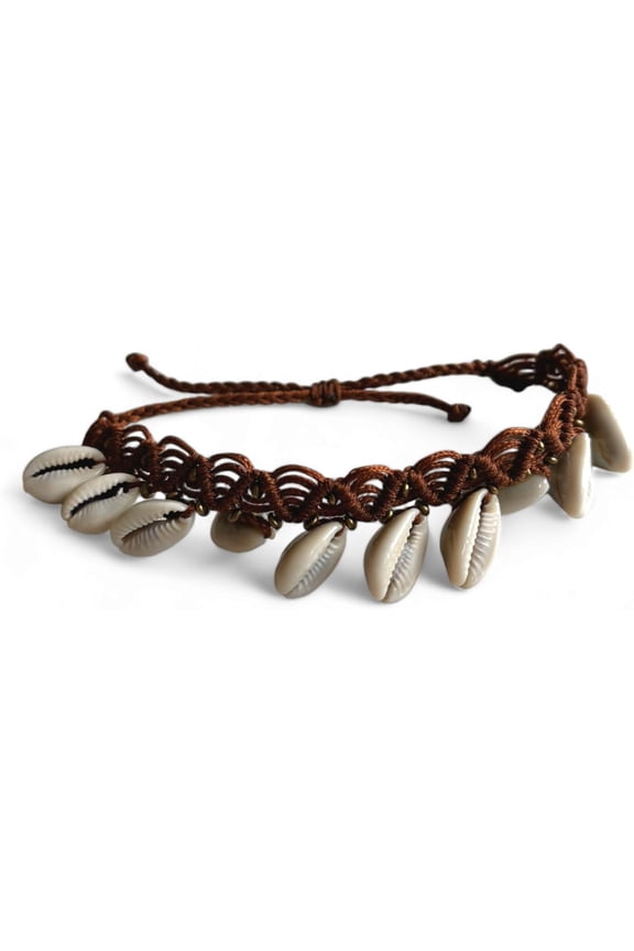 AYANA Cowrie Shell Handmade Macrame Anklet for Women | Adjustable Bohemian Beach Jewelry | Eco-Friendly, Handcrafted Macram with Ethically Sourced Cowry Shells | Women's Ethnic Anklet
