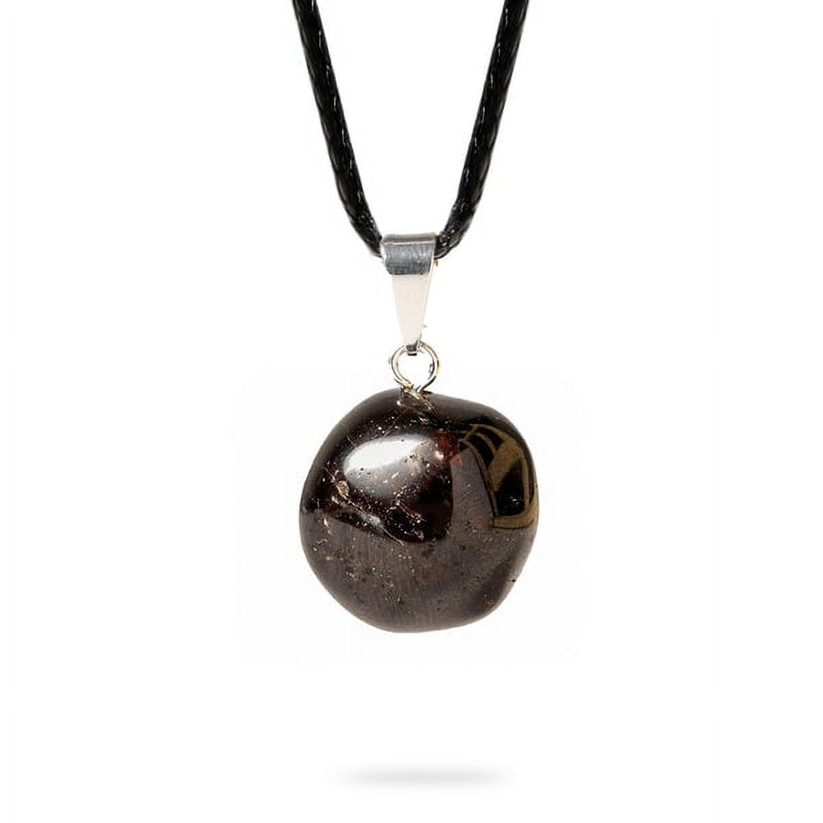 Sterling Silver Garnet Crystal Pendant Necklace on Black Cord
