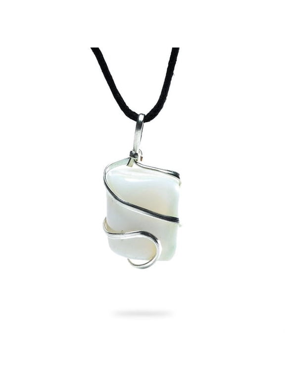 AYANA Natural Opalite Crystal Pendant Necklace - Birthstone Gift for Women - Gemstone Opalite Necklace With 18-22 Adjustable Vegan Cord