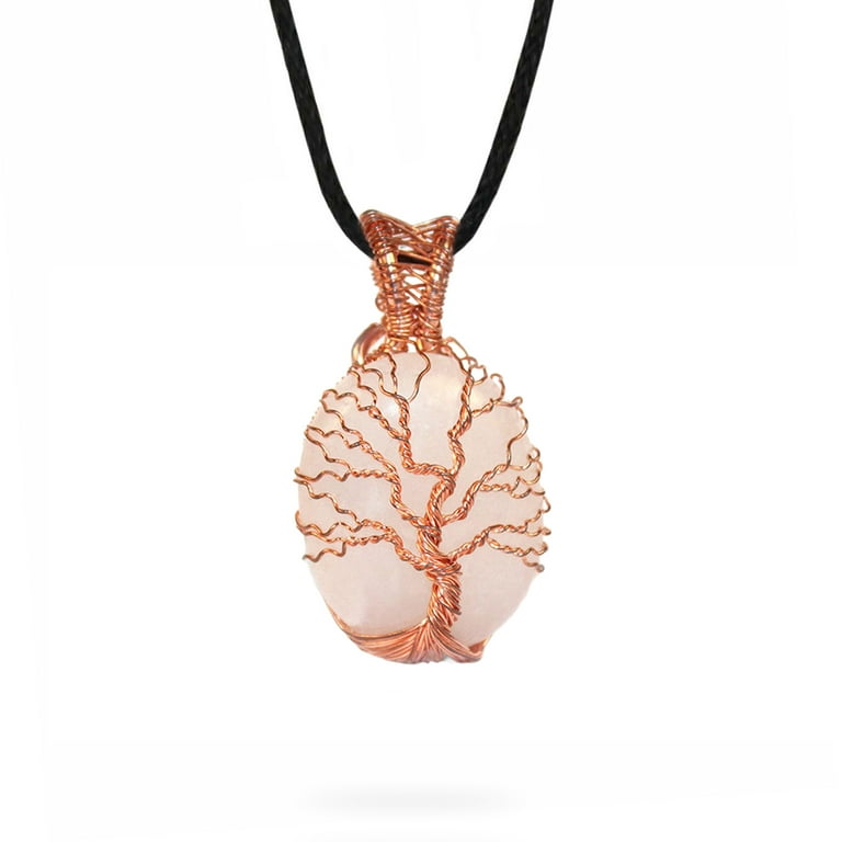 Pure rose quartz necklace clearance