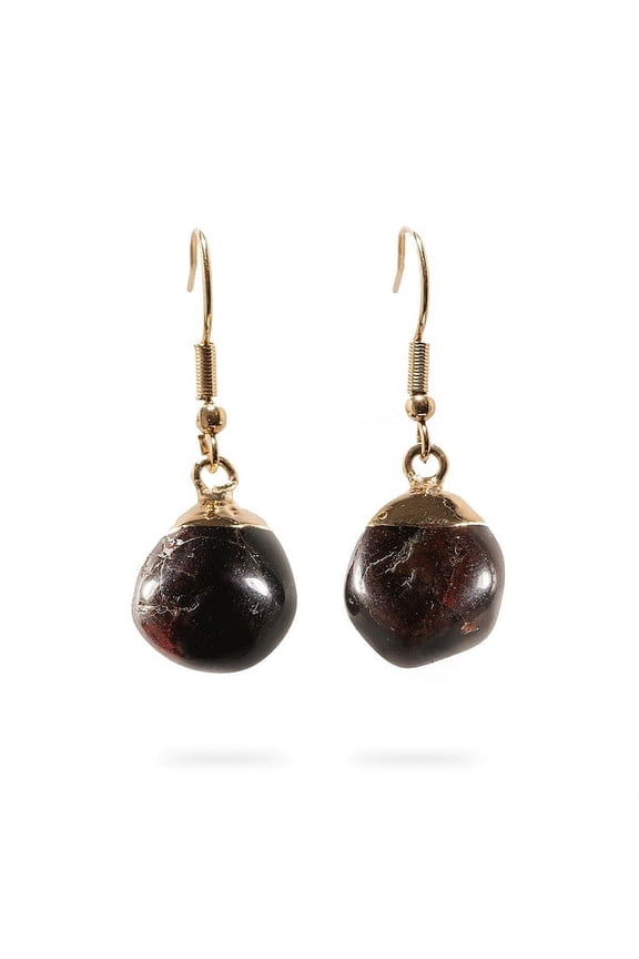 AYANA Red Garnet Healing Crystal Earrings - Stone of Passion & Creativity
