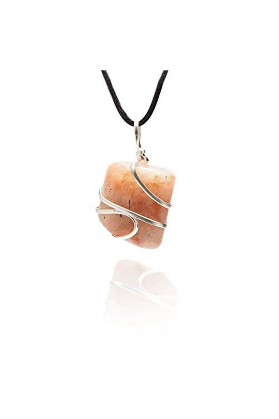 AYANA Sunstone Tumbled Pendant | Natural Crystal Healing Necklace for Women | Stone of Divine Energy | Sacral Chakra | Eliminates Negativity | Handmade with Ethically Sourced Raw Natural Pure Gemstone