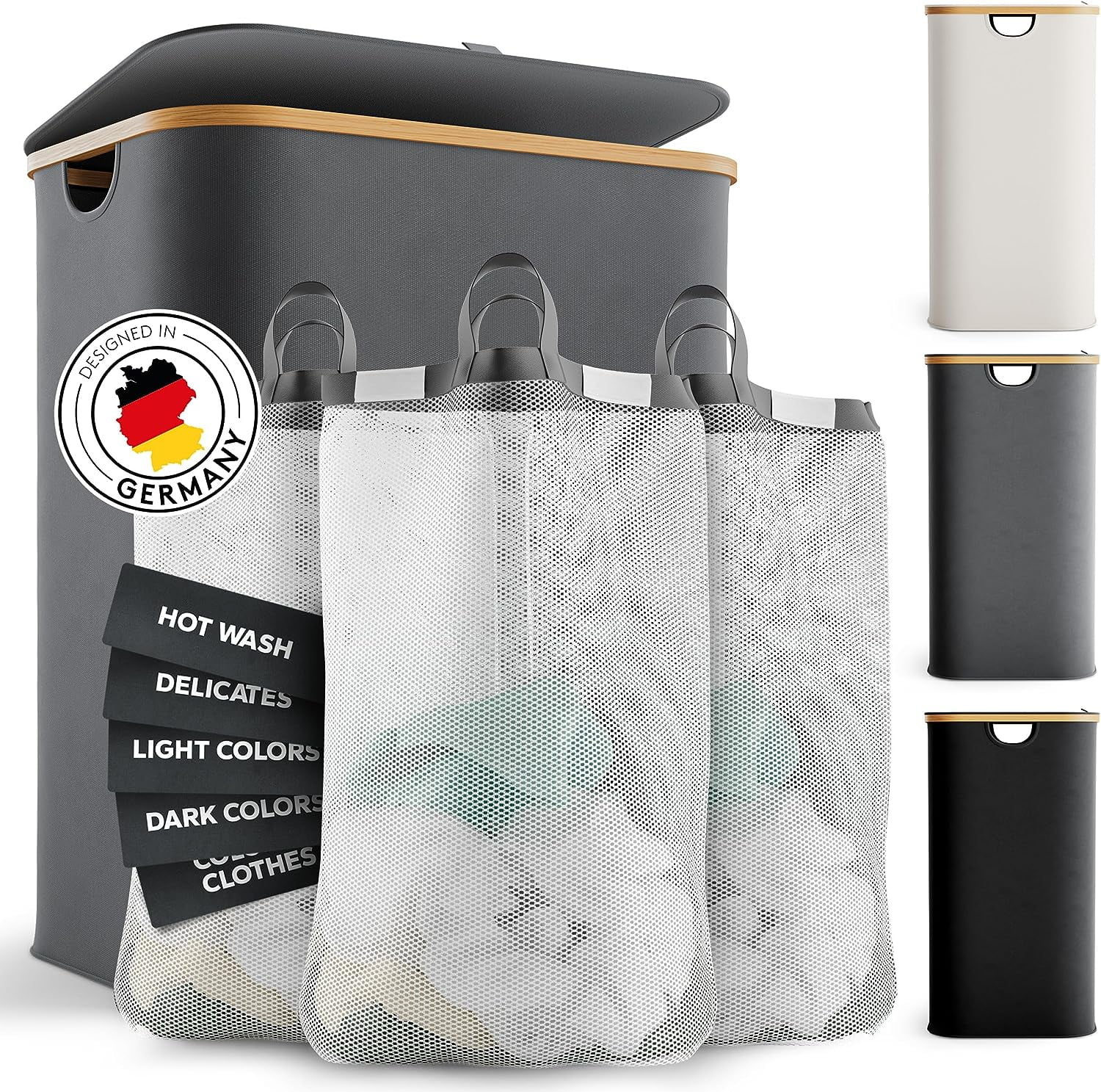 AYAOQIANG 160L Laundry Hamper with Lid,Collapsible Laundry Baskets with