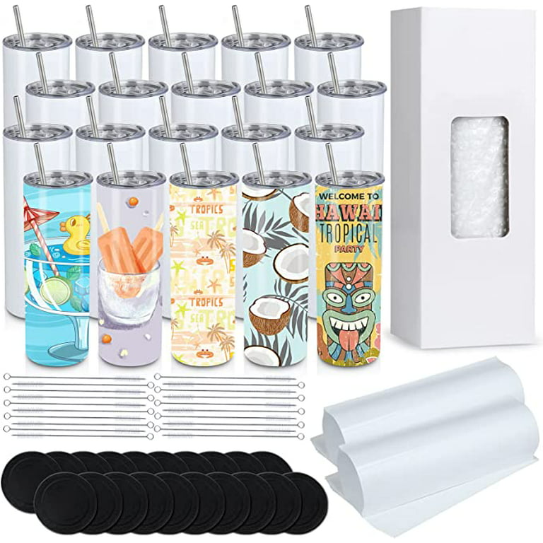 AYAOQIANG 20 Pack Sublimation Tumblers set 20 Oz Stainless Steel Double  Wall Vacuum Insulated Sublimation Tumbler Bulk Set