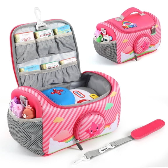 AYAOQIANG Carrying Case Compatible for Story Dream Machine Books Starter Set, Storage Carrier Bag for Littles Character Collection Pink