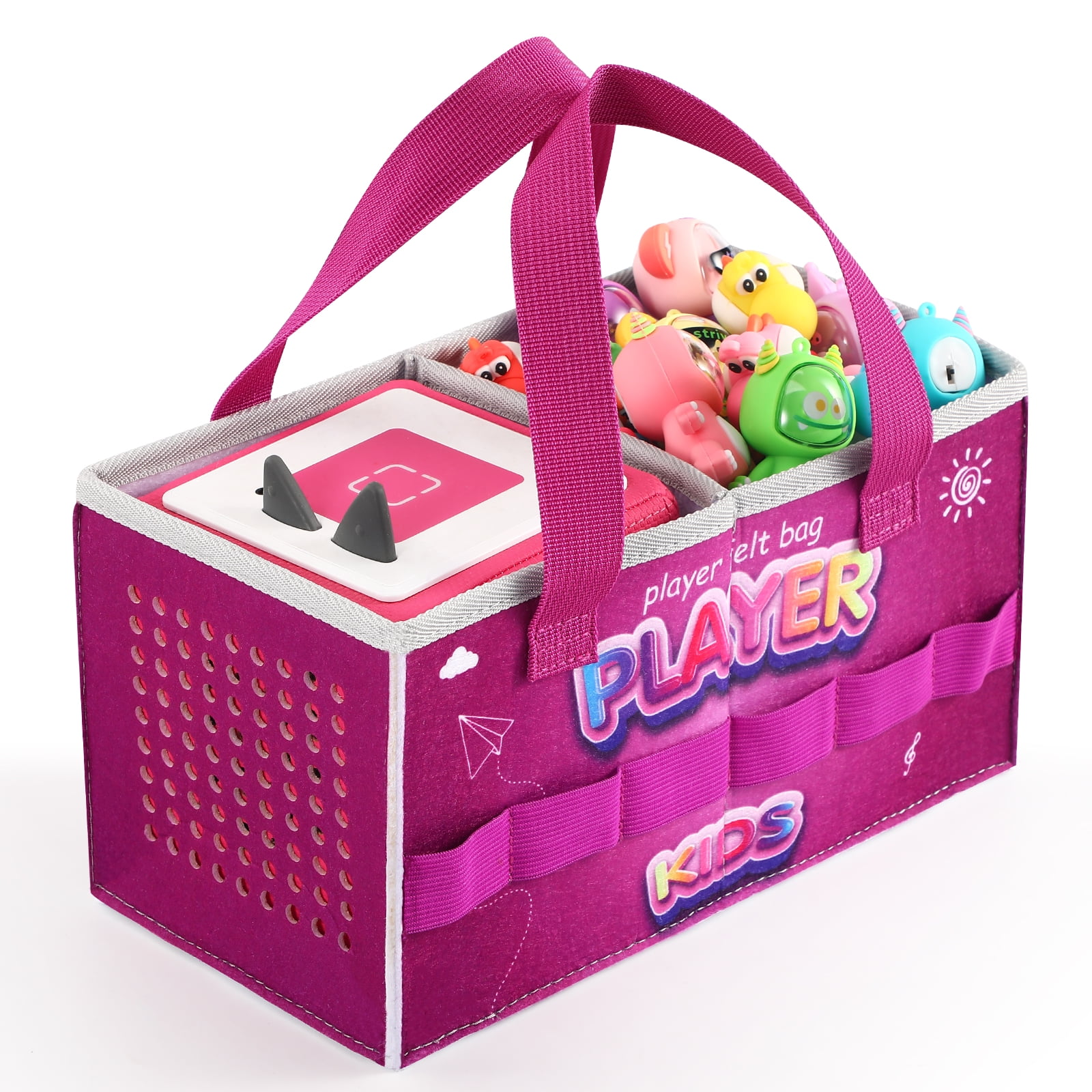 Sac de transport compatible Toniebox Starter Set et accessoires, Felt  Organisateur Bag pour Tonies Figure Toniebox Travel avec poignée