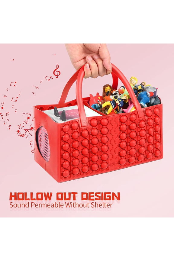 Carrying Case for Tonies Starter Set Storage Bag for Tonies Figurine Felt Cloth Musical Toy Folding Bag for Kids Toniebox Accessories Travel Carrying Bag with Handle for Toniebox