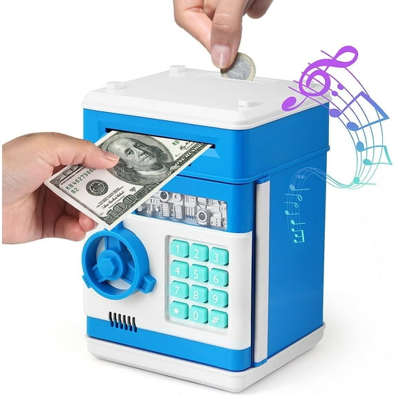 AYAOQIANG Electronic Piggy Bank for Kids Cash Coin ATM Money Saver Coin Bank for Kids Toys Gift Cartoon Safe Bank Box Perfect Toy Gifts for Boys Girls