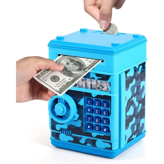 AYAOQIANG Electronic Piggy Bank for Kids Cash Coin ATM Money Saver Coin Bank for Kids Toys Gift Cartoon Safe Bank Box Perfect Toy Gifts for Boys Girls