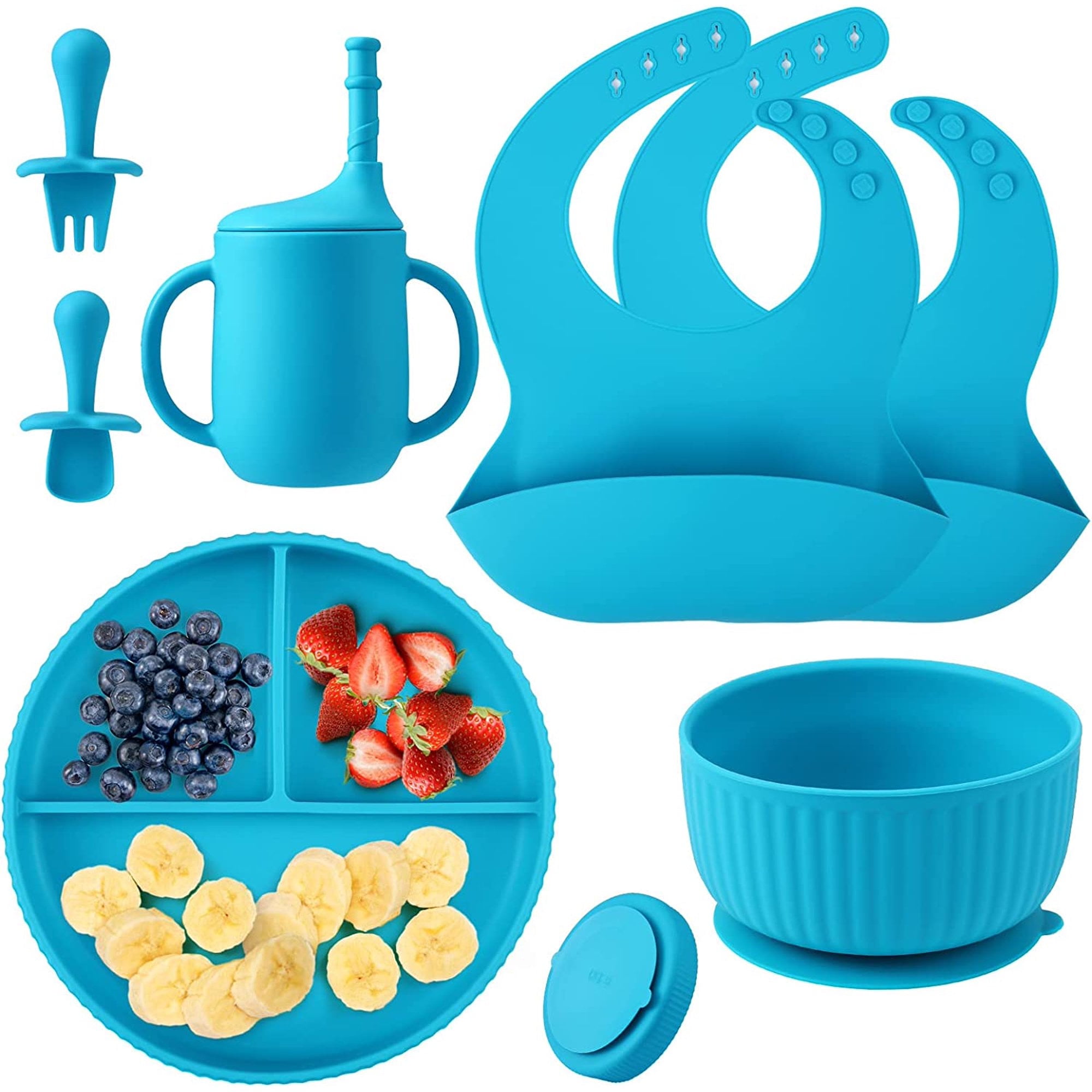 AYAOQIANG Toddler Feeding Set, Silicone Utensils, 