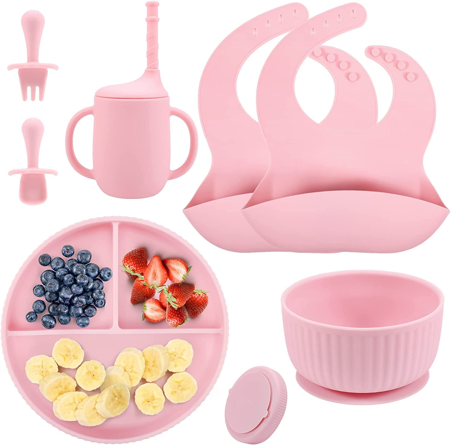 AYAOQIANG Silicone Baby Feeding Set, Toddler Utens