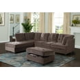 thumbnail image 1 of AYCP Furniture_Corduroy L Shape Sectional Sofa with Storage Ottoman, Espresso, Left Hand Facing Chaise, 1 of 2