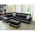 thumbnail image 1 of AYCP Furniture Sectional Sofa Set with Storage Ottoman, Left Hand Facing Chaise, Black Faux Leather, 1 of 5