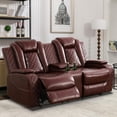 thumbnail image 1 of AYCP Multifunction Power Air Leather Recliner Sofa Set with LED Lights, Living Room Furniture, Reclining Sofa, loveseat, Chair with USB Port/Storage Loveseat, 1 of 6