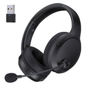 AYEDLOE Wireless Headset with Mic AI Noise Cancelling for Work, Bluetooth V5.3 Headphones with Microphone for Computer Laptop PC Phone, Black