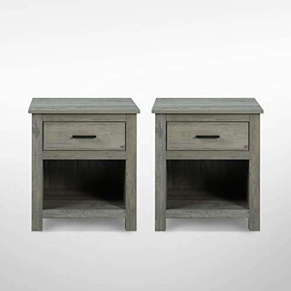AYFDEGT Farmhouse Nightstands Wooden End Table with 1 Sliding Drawer